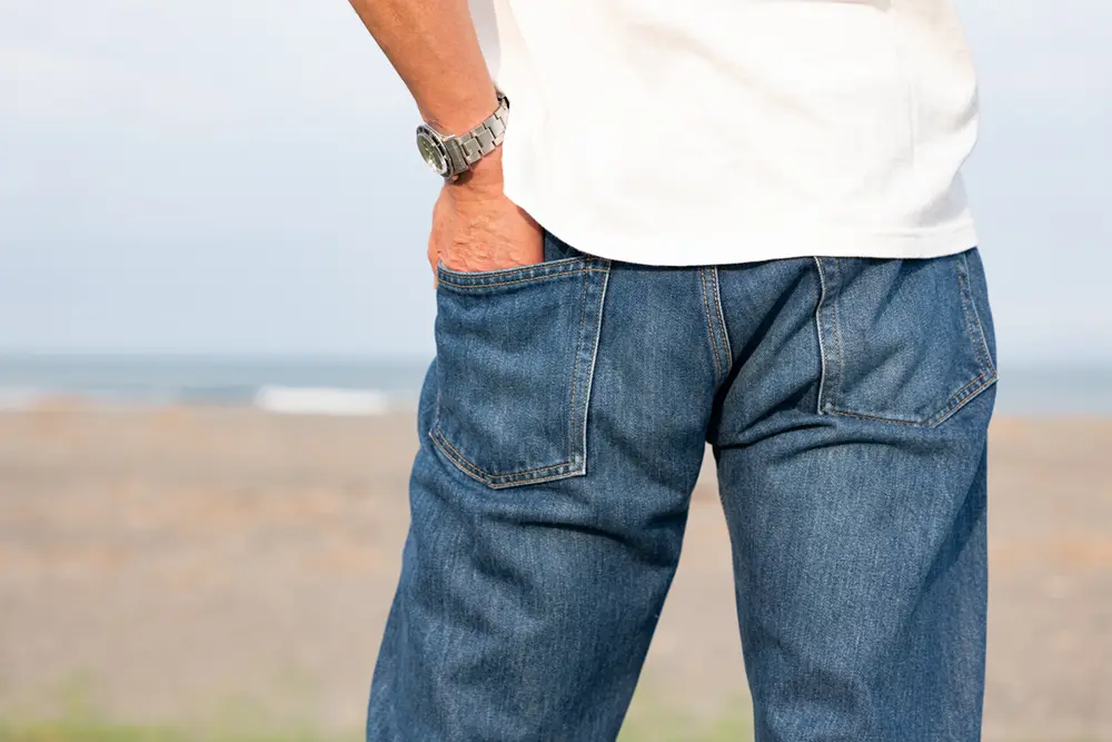 CIOTA Tapered 5 Pocket Pants (Real Indigo) made with a moderate